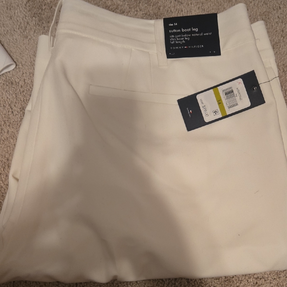 Tommy Hilfiger White Boot Leg Pants
